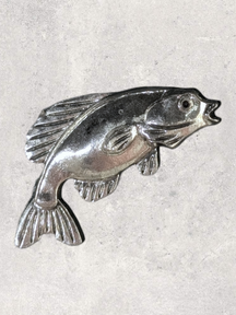 FISH (GAME)  CHARM above 3 Bells on Leather Strap