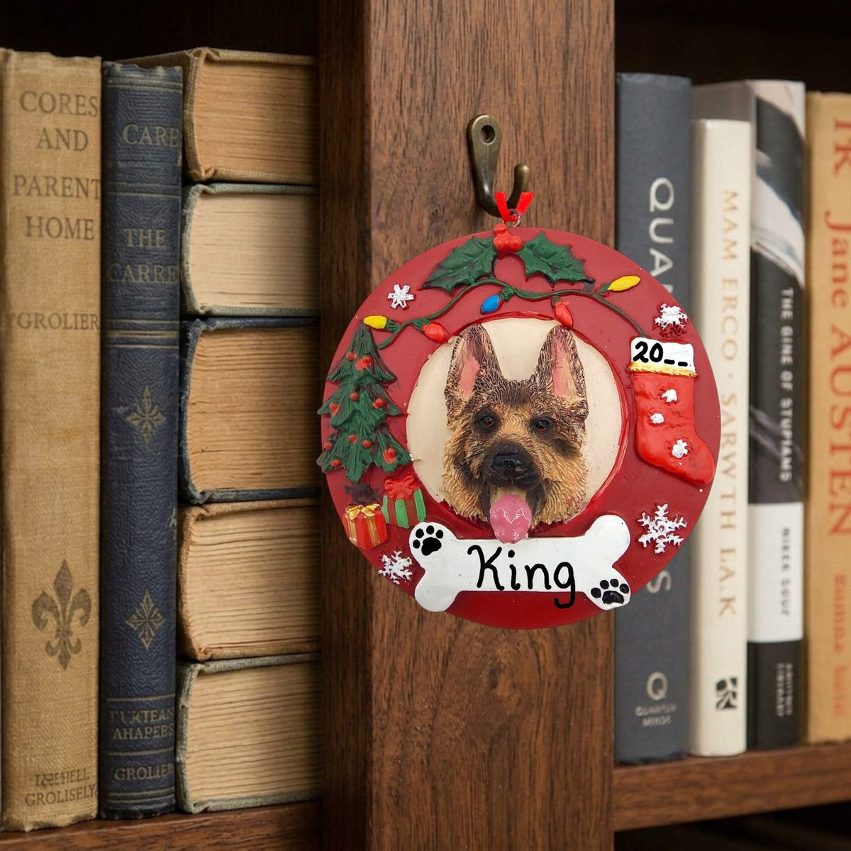 DOGS - GERMAN SHEPHERD (TAN & BLACK) - Red Wreath
