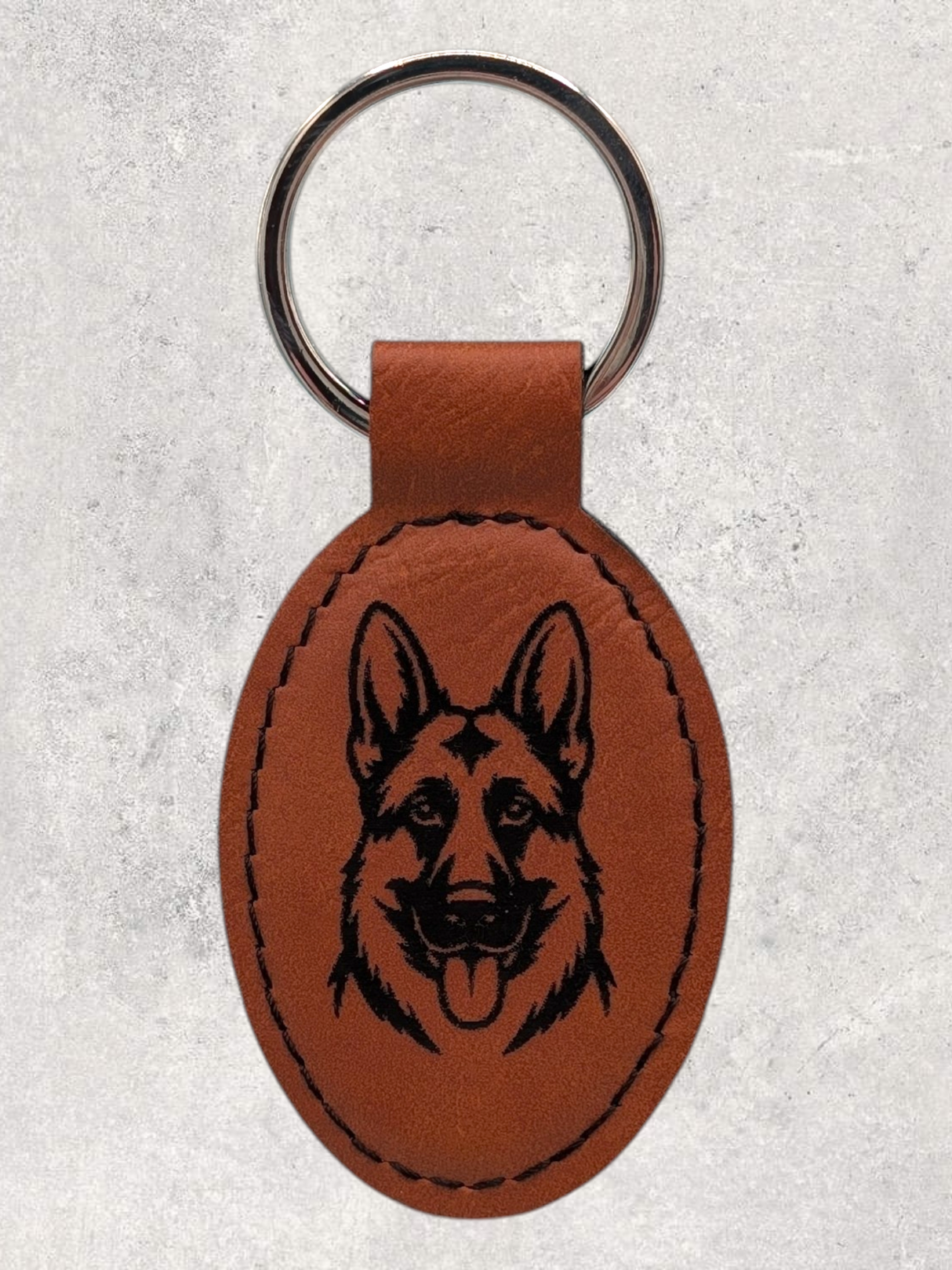 KEYCHAIN - GERMAN SHEPHERD - Leatherette - Personalizable