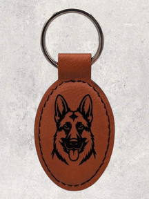 KEYCHAIN - GERMAN SHEPHERD - Leatherette - Personalizable