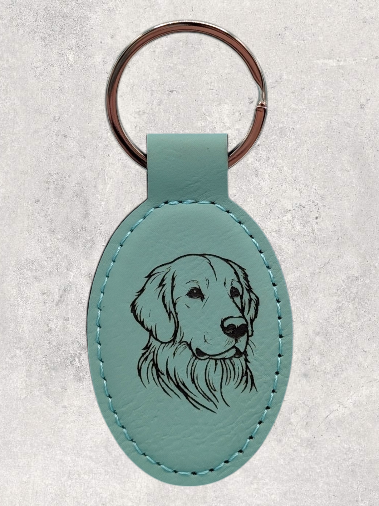 KEYCHAIN - GOLDEN RETRIEVER - Leatherette - Personalizable
