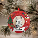 DOGS - GREAT DANE (HARLEQUIN) - Red Wreath