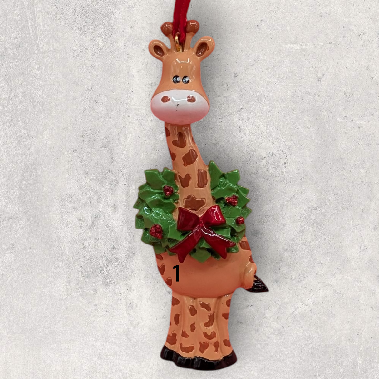GIRAFFE with WREATH Ornament