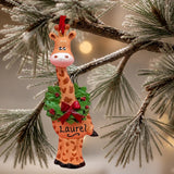 GIRAFFE with WREATH Ornament