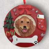 DOGS - GOLDEN RETRIEVER - Red Wreath