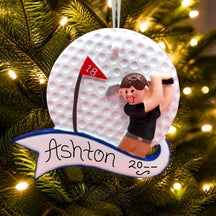Golf Ornament With Banner - Male
