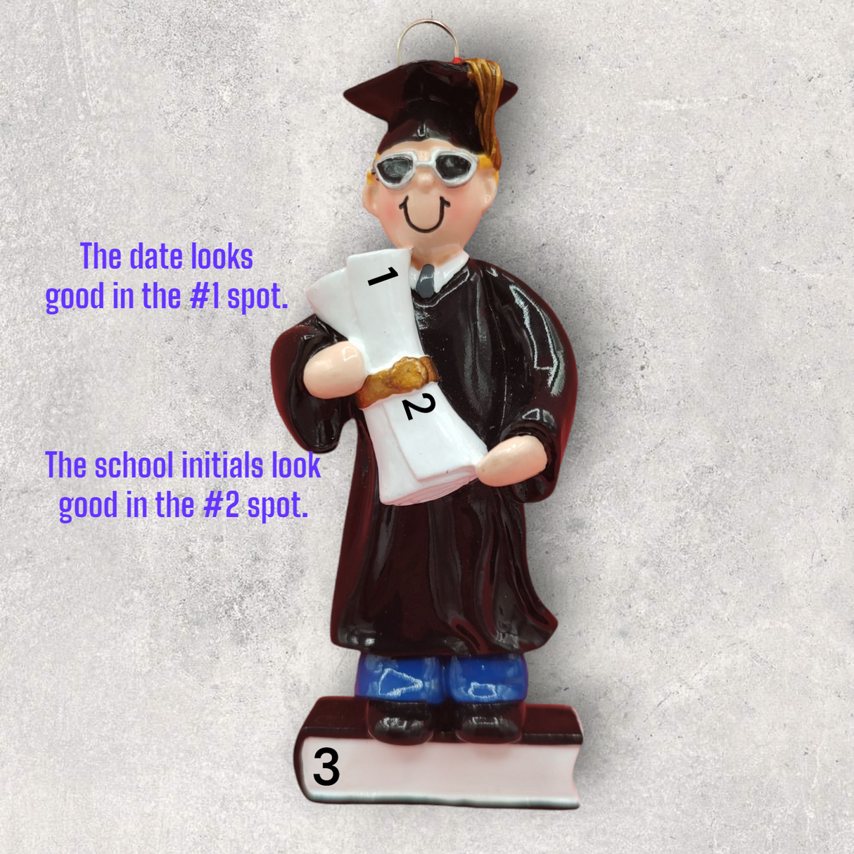 GRADUATION Ornament - MALE - BLONDE - LIGHT SKIN