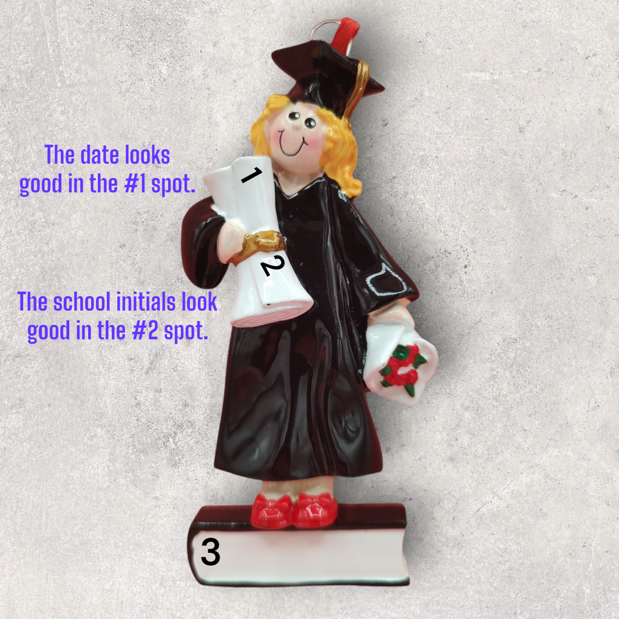 GRADUATION Ornament - FEMALE - BLONDE - LIGHT SKIN