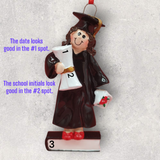 GRADUATION Ornament - FEMALE - BRUNETTE - LIGHT SKIN