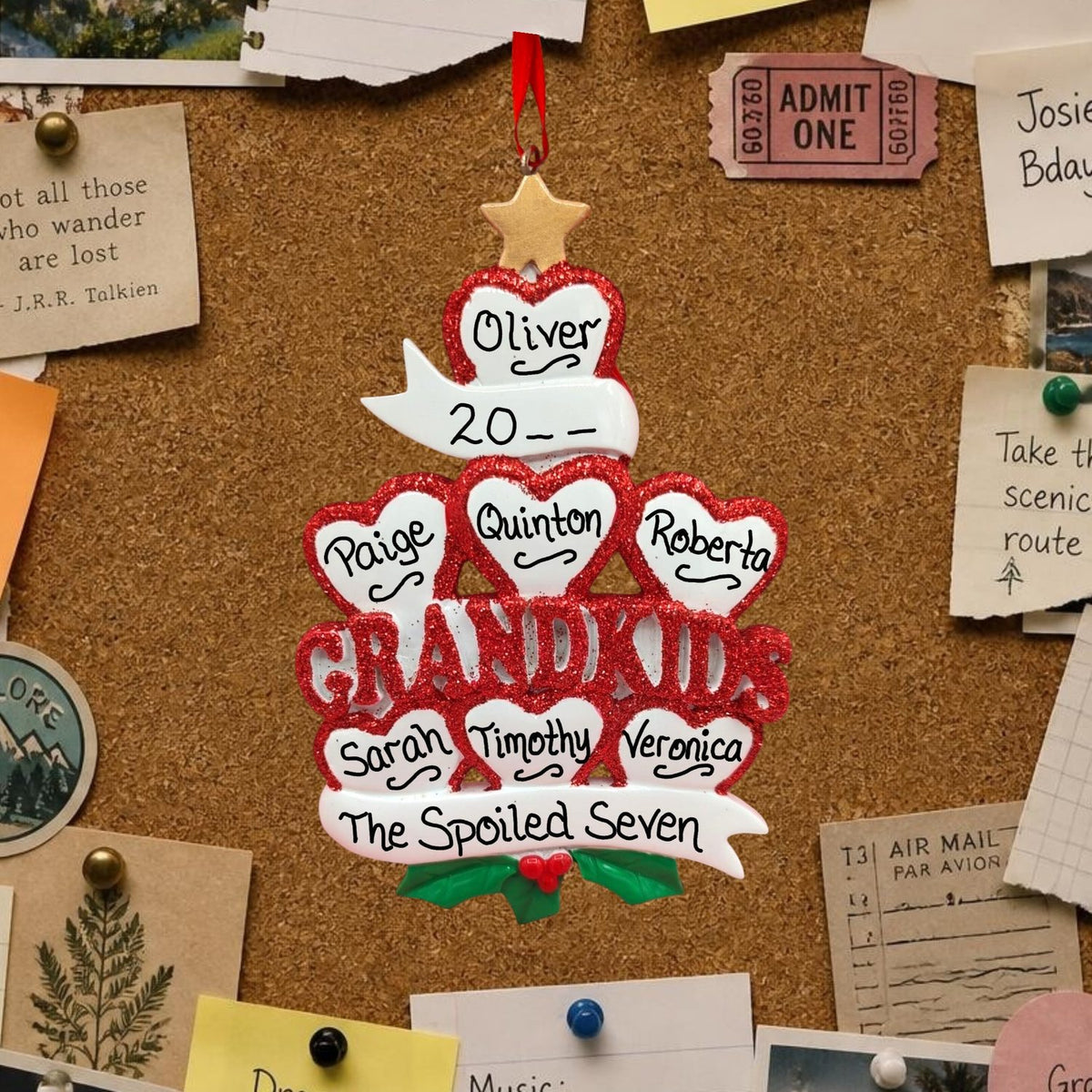 Grandkids Ornament (7 Names)