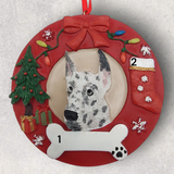 DOGS - GREAT DANE (HARLEQUIN) - Red Wreath