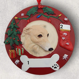 DOGS - GREYHOUND (FAWN) - Red Wreath