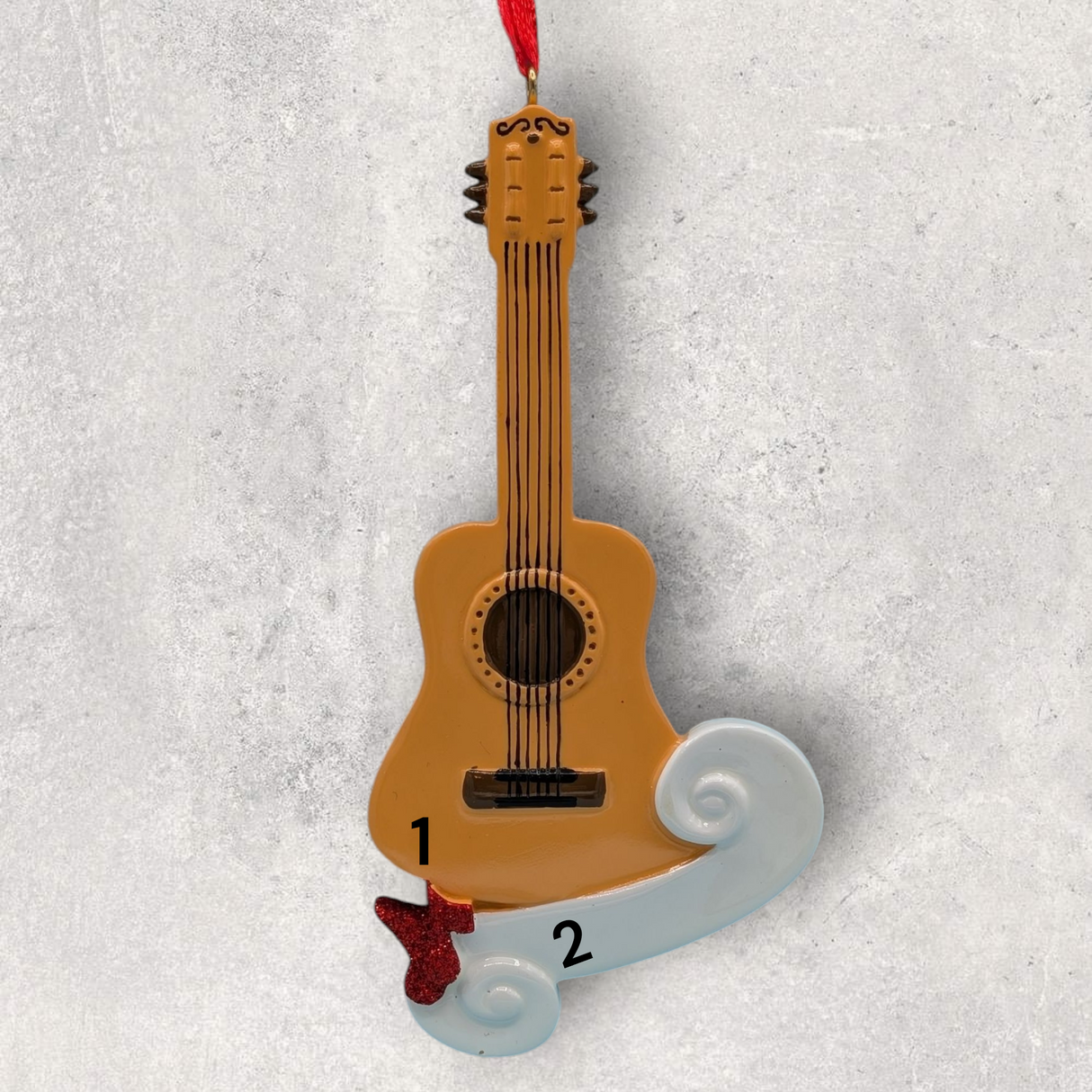 GUITAR with WHITE BANNER Ornament