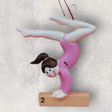 GYMNAST Ornament - BRUNETTE in PINK