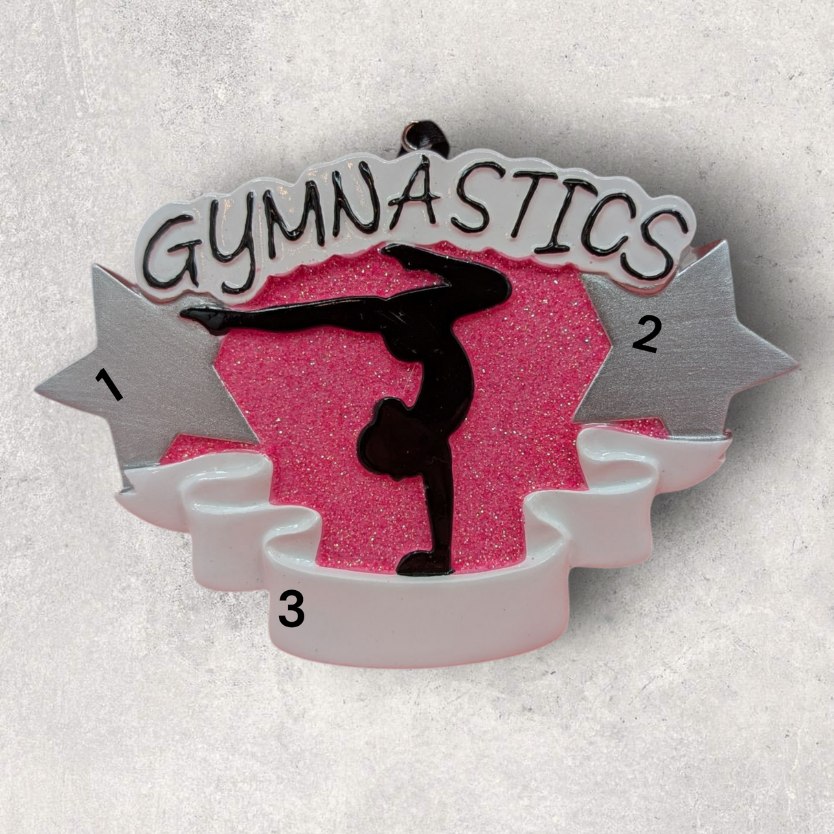 GYMNASTICS Ornament - PINK GLITTER