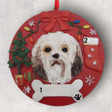 DOGS - HAVANESE - Red Wreath