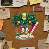 Stockings with Palm Trees and Surf Board Ornament (2 Names)