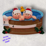 2 PEOPLE in a HOT TUB Ornament
