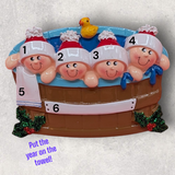 4 PEOPLE in a HOT TUB Ornament