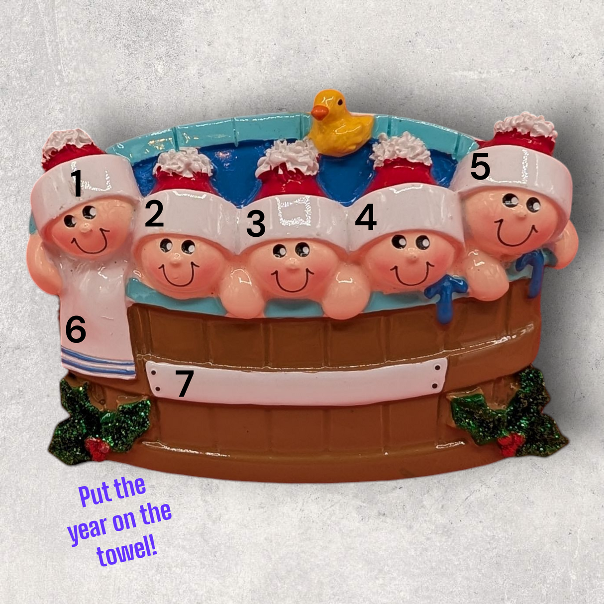 5 PEOPLE in a HOT TUB Ornament