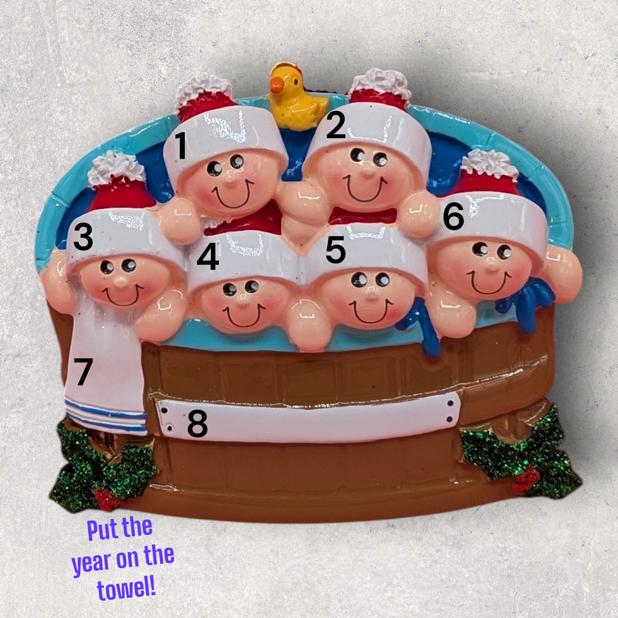 6 PEOPLE in a HOT TUB Ornament