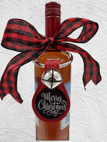 MERRY CHRISTMAS Disc on Leather Teardrop - 1 Bell