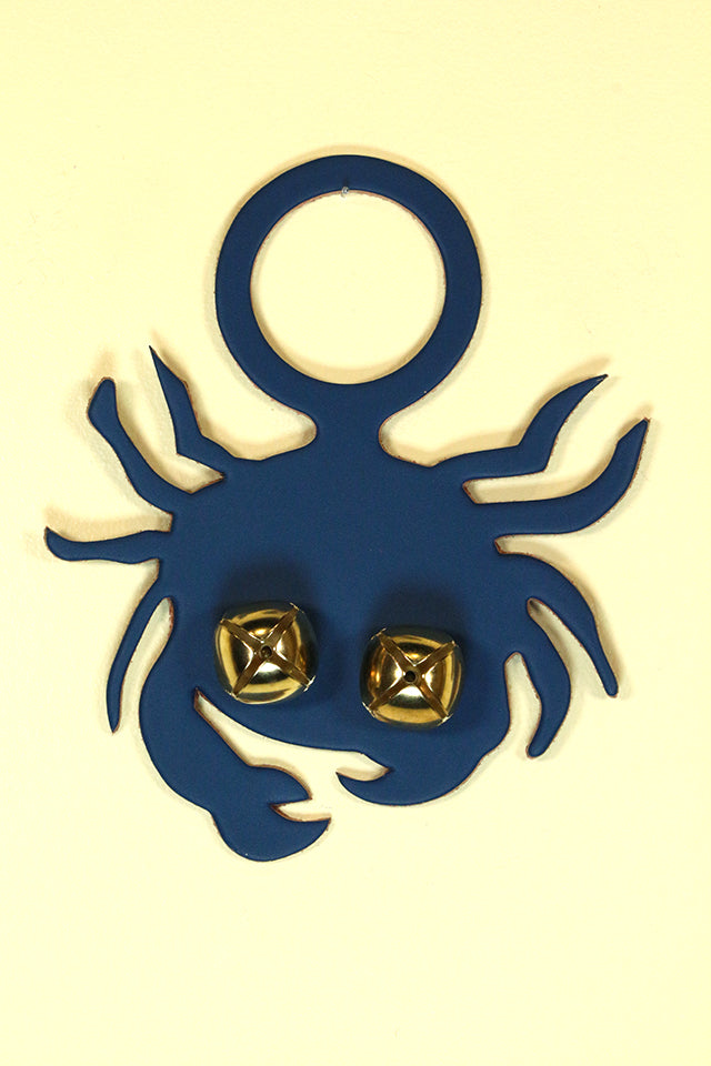 CRAB - LEATHER Doorknob Bell - BLUE