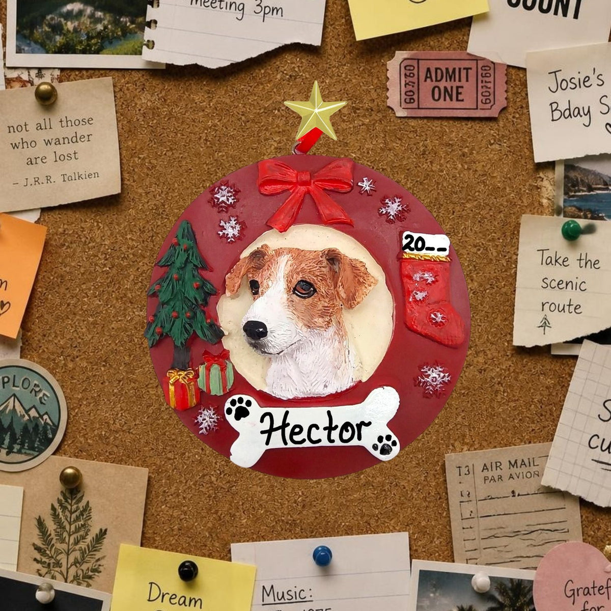 DOGS - JACK RUSSELL - Red Wreath