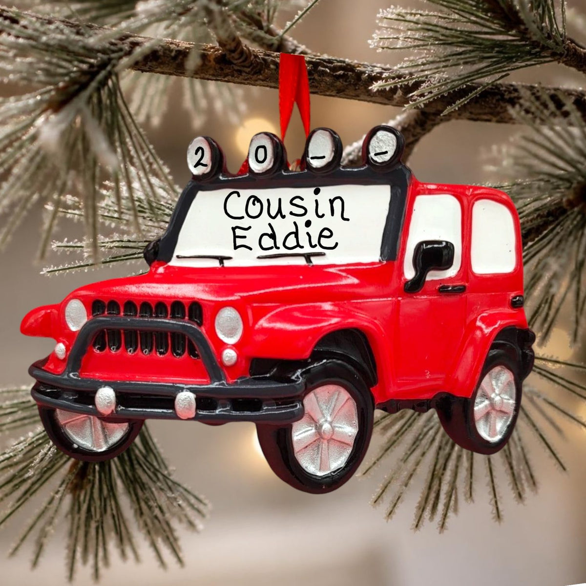 Jeep-Like Ornament - Red