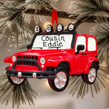 Jeep-Like Ornament - Red
