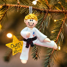 Karate Ornament - Blonde Male