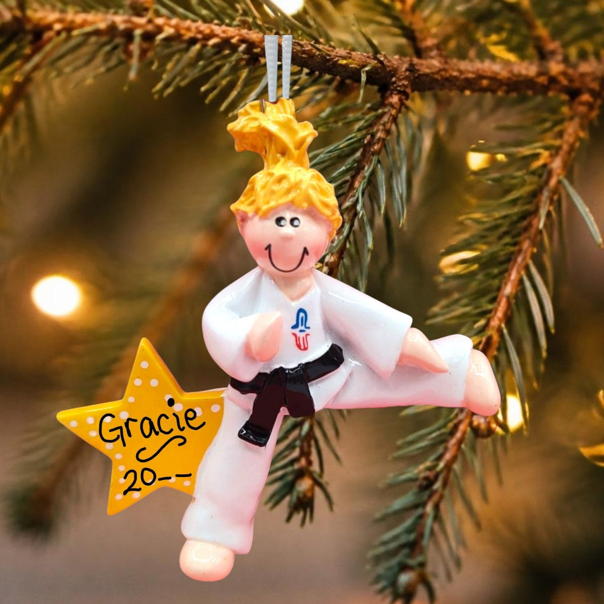 Karate Ornament - Blonde Female