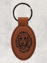 KEYCHAIN - LABRADOODLE - Leatherette - Personalizable