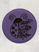 A COASTER SET - BUGS & BLOOMS - PURPLE