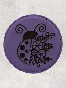 A COASTER SET - BUGS & BLOOMS - PURPLE
