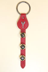 LOBSTER CHARM above 3 Bells on Leather Strap