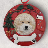 DOGS - LABRADOODLE (BLONDE) - Red Wreath