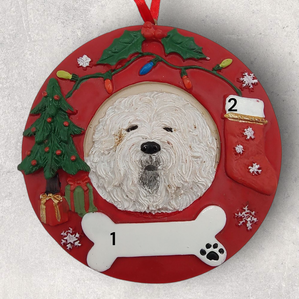 DOGS - LHASA APSO - Red Wreath