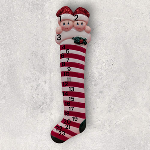 10+ NAMES - LONG STOCKING Ornament - LARGE GROUP POSSIBILITIES