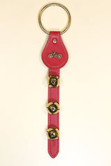 MOTORCYCLE CHARM above 3 Bells on Leather Strap