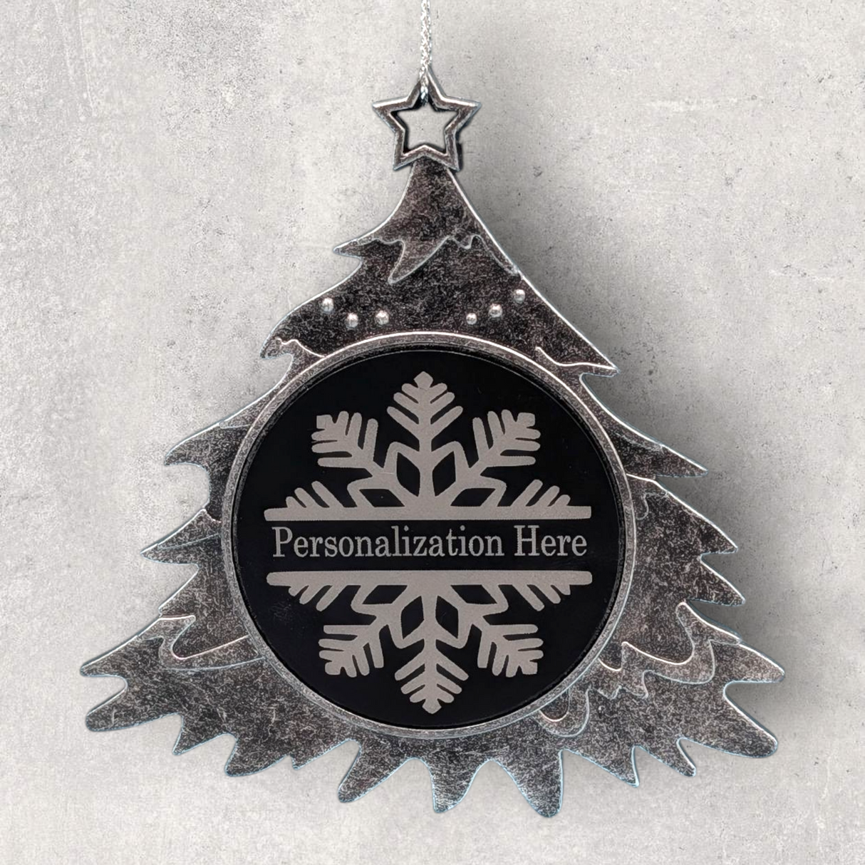2-Sided Engraved SNOWFLAKE TREE Ornament - Personalized