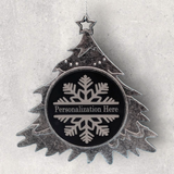 2-Sided Engraved SNOWFLAKE TREE Ornament - Personalized
