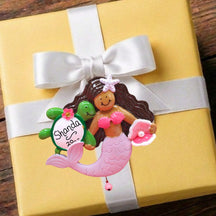 MERMAID Ornament - DARK HAIR & SKIN / LAVENDER