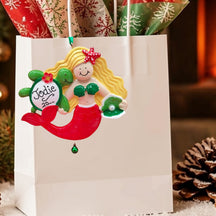 MERMAID Ornament - LIGHT HAIR & SKIN / RED