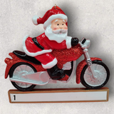 MOTORCYCLING SANTA Onament