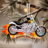 Motorcycle Ornament With Flames