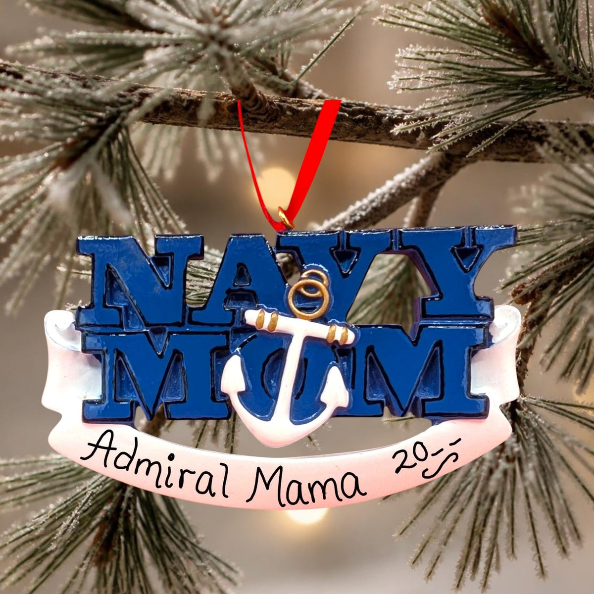 NAVY MOM Ornament
