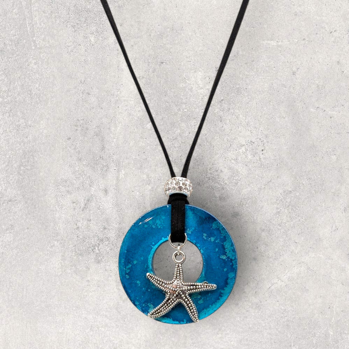 LOOPS JEWELRY - Large Blue Necklace - Starfish Charm