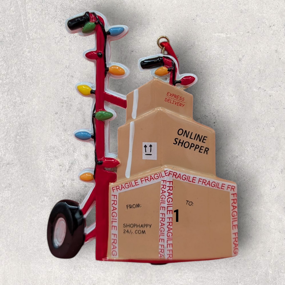 ONLINE SHOPPER Ornament - PKGS on CART
