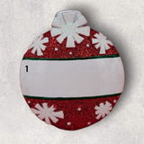 CHRISTMAS BALL Ornament - RED with SNOWFLAKES